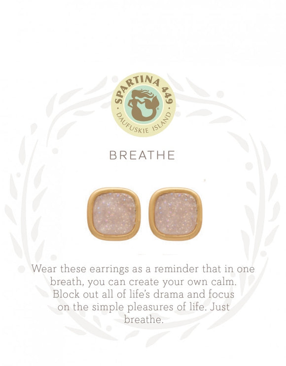 Breathe Earrings - Gold & Druzy