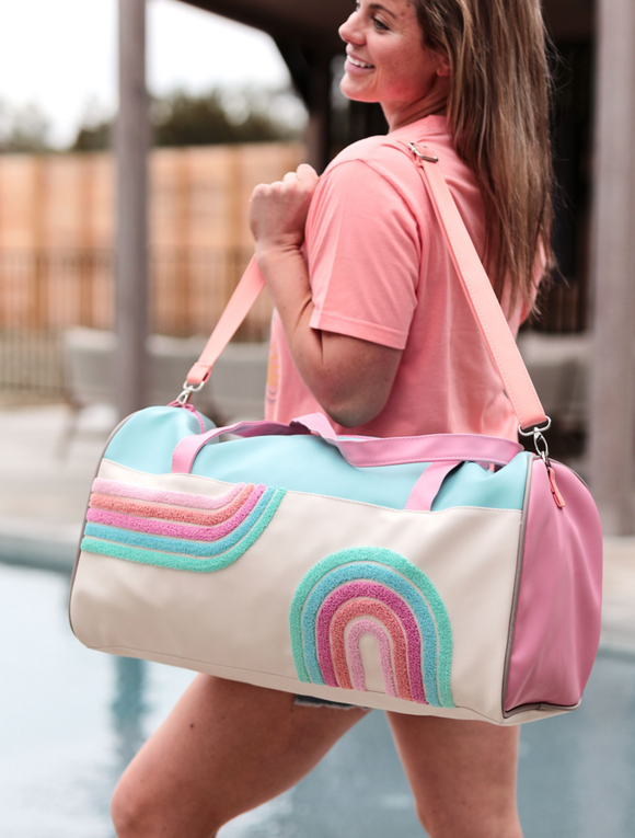 Duffle Bag - Double Rainbow (Light Blue/Pink)