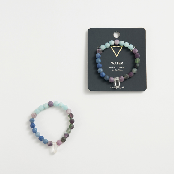 Zodiac Crystal Bead Bracelet Collection: Water