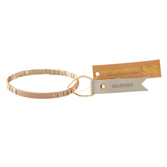 Good Karma Ombre Stretch Bracelet - Fawn/Gold - Gratitude