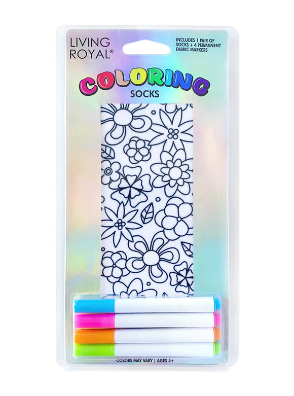 Flower Party - Coloring Socks