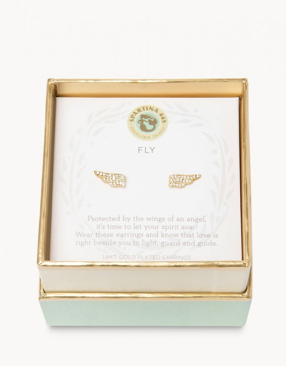 Fly/Wings Earrings - gold