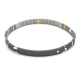 Good Karma Ombre Stretch Bracelet - Charcoal/Gold - Strength & Grace