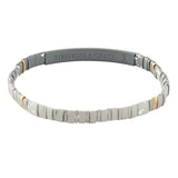 Good Karma Ombre Stretch Bracelet - Charcoal/Gold - Strength & Grace