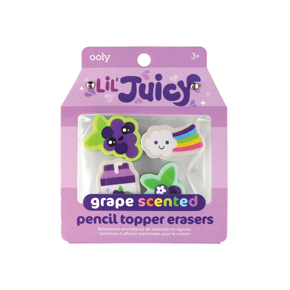 Grape - Lil' Juicy Scented Erasers (4)