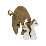 Egg & Rabbits - Natural Wood & White Enamel