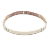Good Karma Ombre Stretch Bracelet - Ivory/Silver - Joy & Kindness