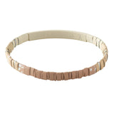 Good Karma Ombre Stretch Bracelet - Ivory/Silver - Joy & Kindness