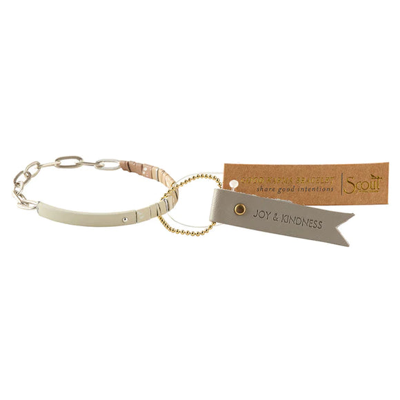 Good Karma Ombre w/Chain Bracelet - Ivory/Silver - Joy & Kindness
