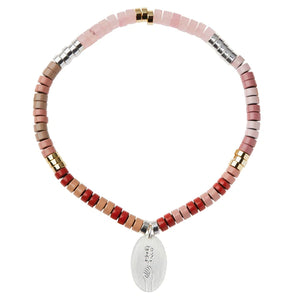 Stone Intention Charm Bracelet - Rose Quartz/Silver