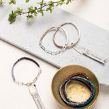 Good Karma Ombre Stretch Bracelet - Mulberry/Silver - Gratitude