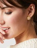 Primrose Stud Earrings - Pink Rhodonite
