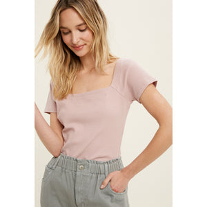 Mauve - Square Neck Top