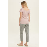 Mauve - Square Neck Top