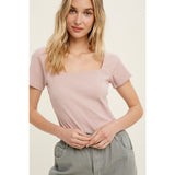 Mauve - Square Neck Top