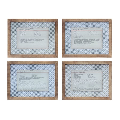 Framed Recipe Card - 4 Asst.