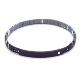 Good Karma Ombre Stretch Bracelet - Midnight/Silver - Strength & Grace