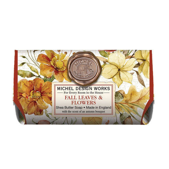 Fall Leaves & Flowers Large Bath Soap Bar