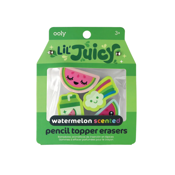 Watermelon - Lil' Juicy Scented Pencil Topper Eraser Set